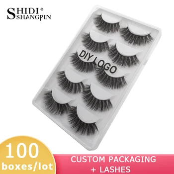 

100 packs false eyelashes customize lashes custom logo 3d mink lashes private label lashes mink eyelashes custom packaging