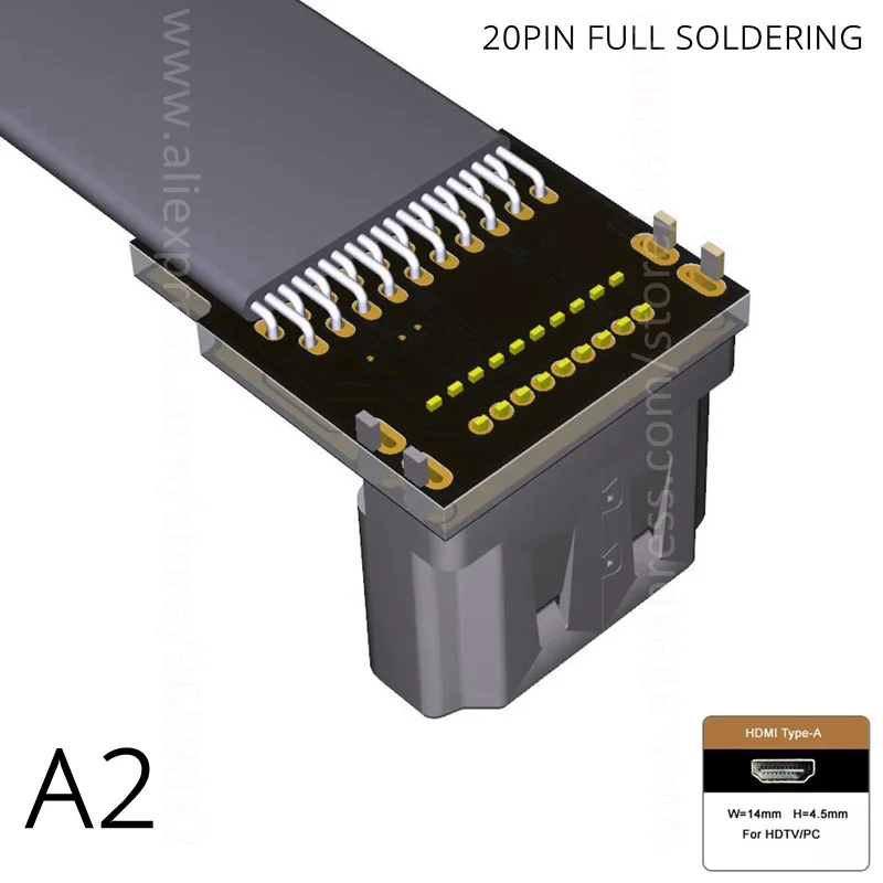 HDMI Cable 270/90 Degree Angle HDMI to HDMI Cable 5cm-1m HDMI 2.0 Cable 60Hz 4K 3D for TV PS3 Projector Computer FPV Cable A2