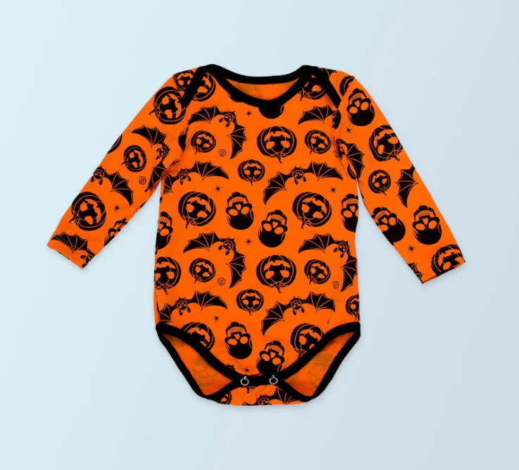Новая детская одежда на Хэллоуин Милая Тыква с принтом, комбинезоны с длинными рукавами для новорожденных, одежда для девочек, детские изысканные вечерние костюмы
