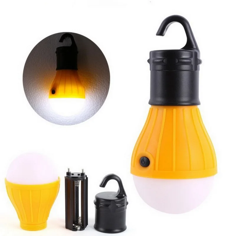 

KARRONG Camping Light LED Bulb Battery Powered Tent Light Hook Flashlight Tent Light Bulb 5 Colors Hanging Lamp Portable Lantern