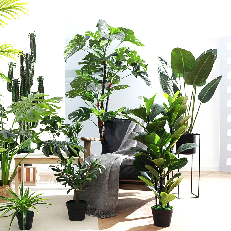 

Nordic Large Green Plant Simulation Plant Paradise Bird Tortoise Back Traveler Banana Tree Decoration Potted Ornaments