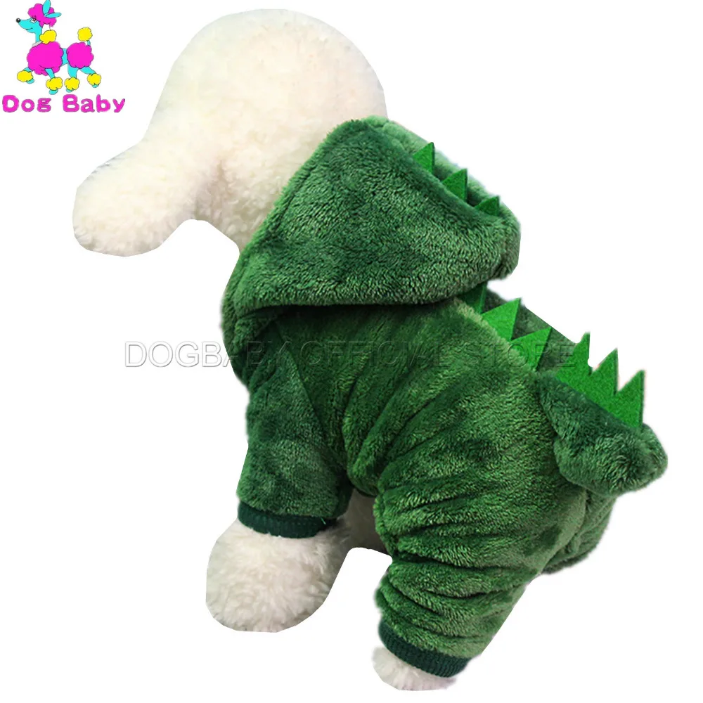 DOGBABY/пальто с динозаврами и собаками флисовая зимняя одежда для собак зеленый