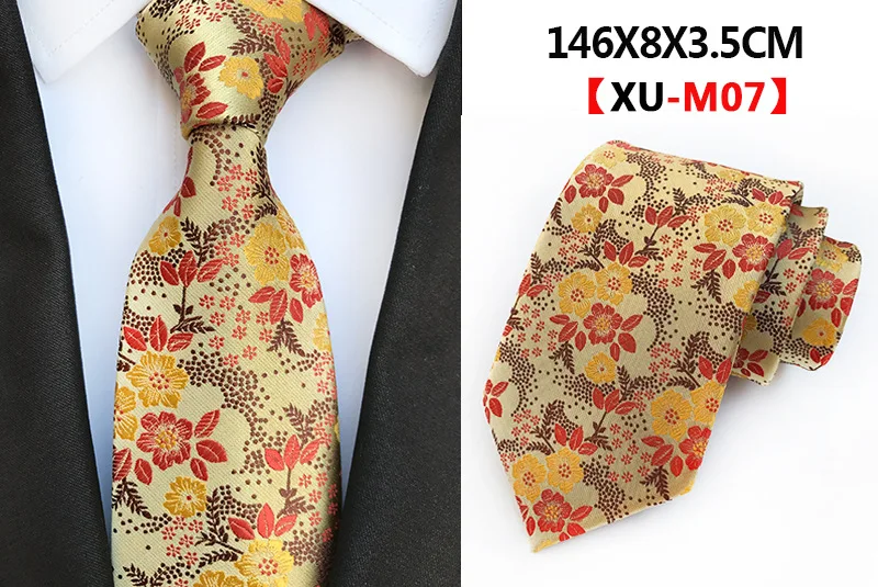 Белый золотой цветочный галстук, благородный цветочный галстук, мужской галстук