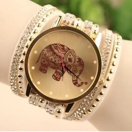 2018 New Brand Fashion Elephant Quartz Multilayer Leather Rivets Bracelet Watch Women Rhinestone Casual Relogio Feminino Watches huismerk kopen in de aanbieding 2018 New Brand Fashion Elephant Quartz Multilayer Leather Rivets Bracelet Watch Women Rhinestone Casual Relogio Feminino Watches huismerk kopen in de aanbieding