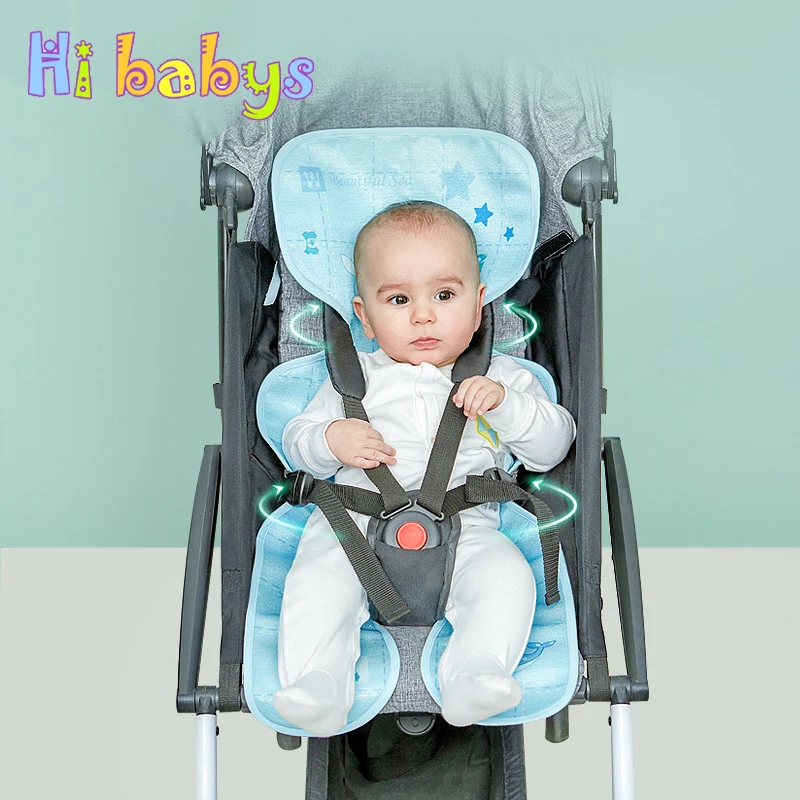 

Newborn Baby Stroller Summer Cool Mat Ice Silk Pad Seat Cushion Stroller Breathable Chair Cushion Infant Stroller Accessory