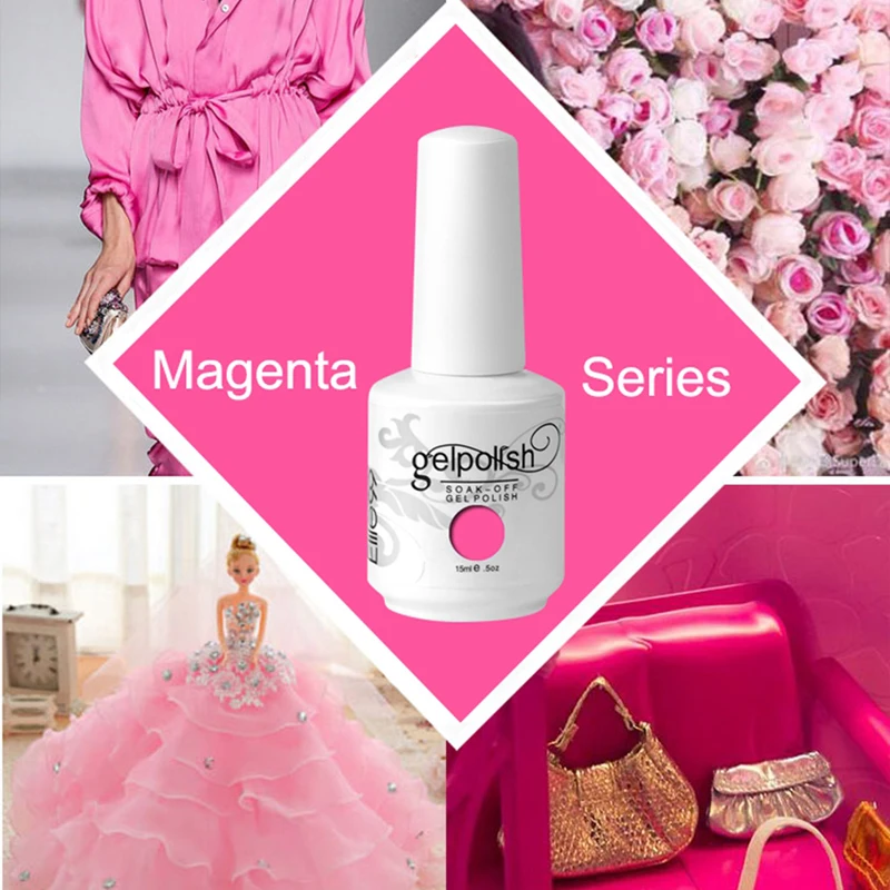 Elite99 15 مللي أرجواني اللون سلسلة مسمار الفن هلام البولندية نقع قبالة طويلة الأمد الأشعة فوق البنفسجية هلام مسمار البولندية مسمار ورنيش ل DIY ما...