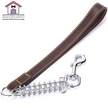 

Dog Leashes Buffer Spring Pets Leash For Small Dogs For Pet Outdoor Walking Training Retractable Dog Rope Genuine Leather YS0029