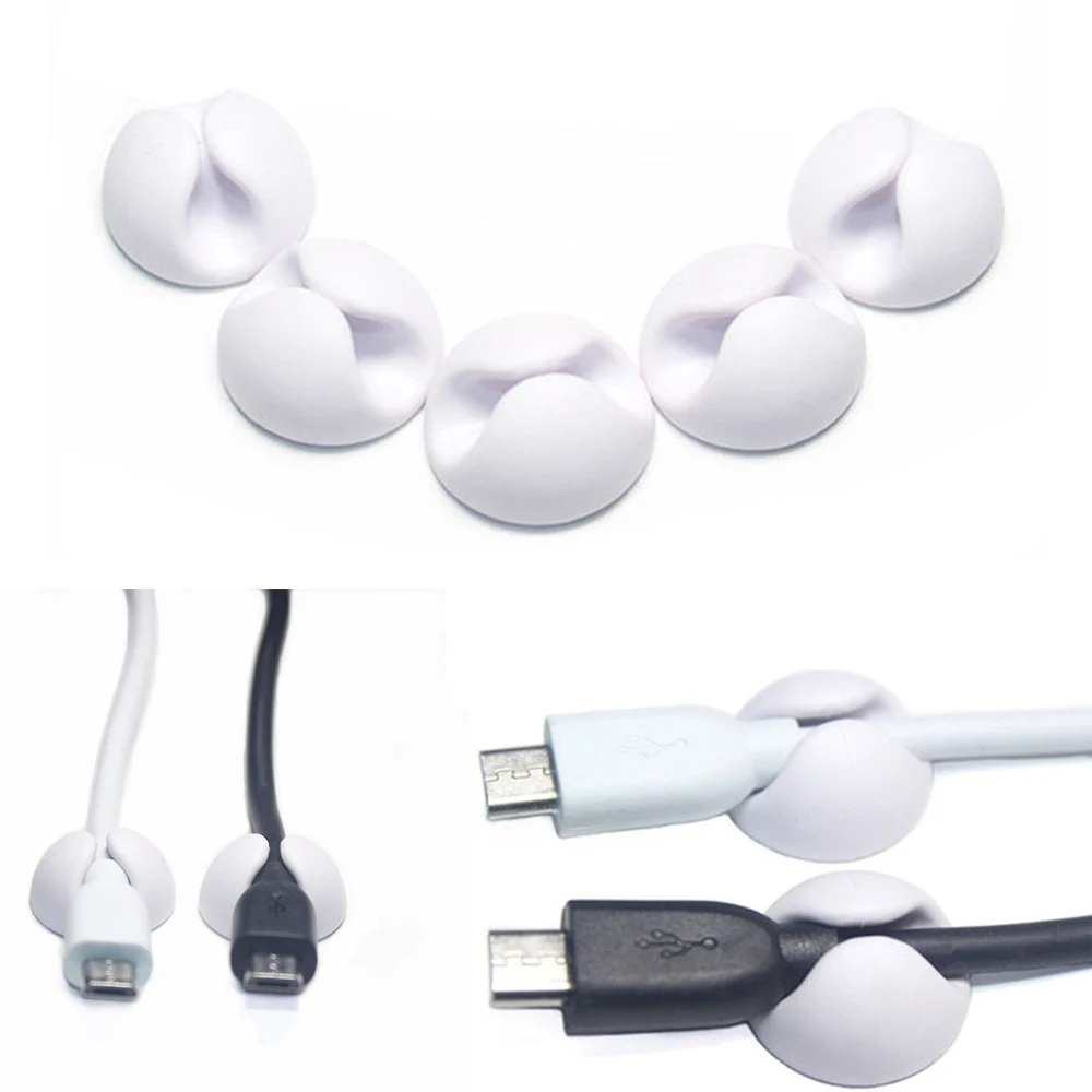 10 шт./лот зажимы для кабеля USB зарядное устройство держатель стол аккуратный