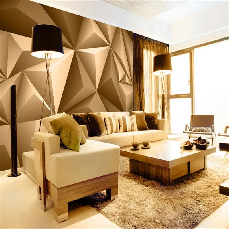 

modern home custom 3d high quality non-woven mural wallpaper geometric relief 3d tv sofa background wallpaper for study room