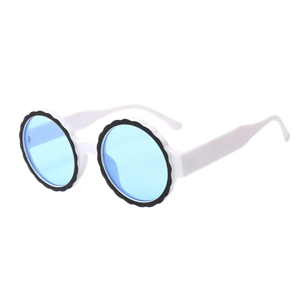 Женские Модные круглые солнцезащитные очки-маска интегрированные газовые очки W30528