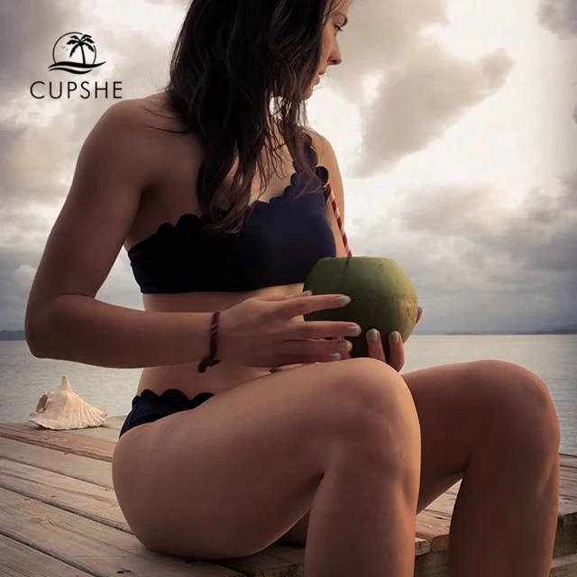 CUPSHE Pink And Navy Miss The Past One Shoulder Bikini Set Women Solid Sexy Two Pieces Swimwear 2019 Girl Beach Swimsuits CUPSHE Pink And Navy Miss The Past One Shoulder Bikini Set Women Solid Sexy Two Pieces Swimwear 2019 Girl Beach Swimsuits