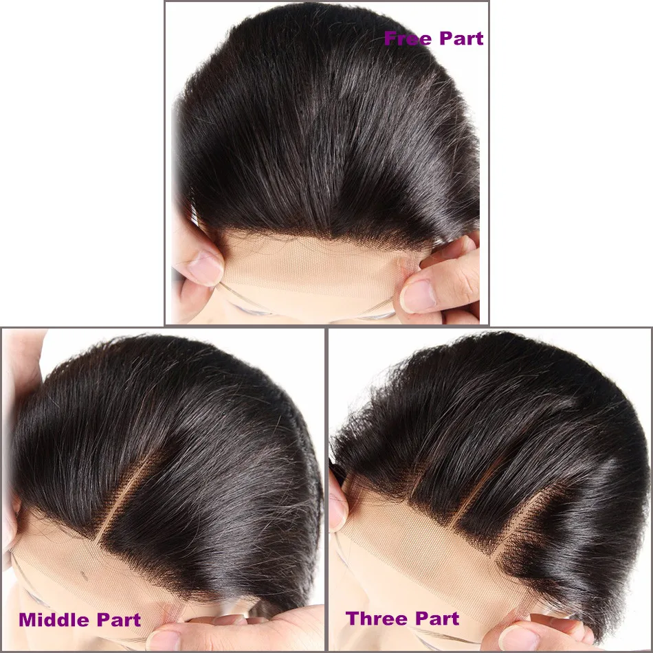 Monika Hair Lace Closure Body Wave Indian Human Hair FreeThreeMiddle Part 44 Lace Top Closure Natural Black Free Shipping (4)