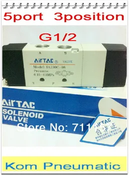 

1pc/lot 5 Port 3 Position Double Head G 1/4" Solenoid Air Control Valve Inner Piloted Acting 1/4 bspt 4A230C-08