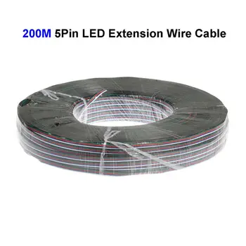 

200M 22AWG 5 Pin RGBW LED Extension Connector Wire Cord For LED Lighting Connector Cable