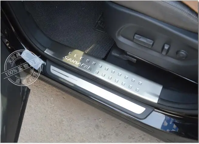

Car accessories door sill scuff plate fit for Hyundai Grand SantaFe XL 2013 2014 2015 Car styling stickers 4pc/set