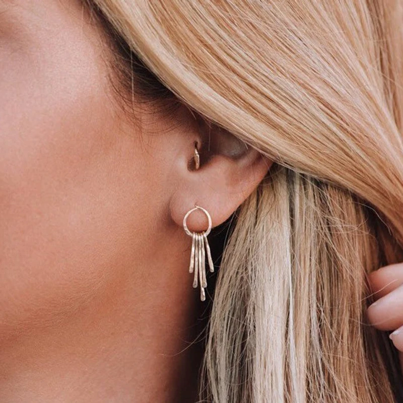 

Tassel Earrings Handmade 925 Silver Jewelry Custom Oorbellen Gold Wrap Largos Boho Brincos Vintage Pendientes Earrings for Women