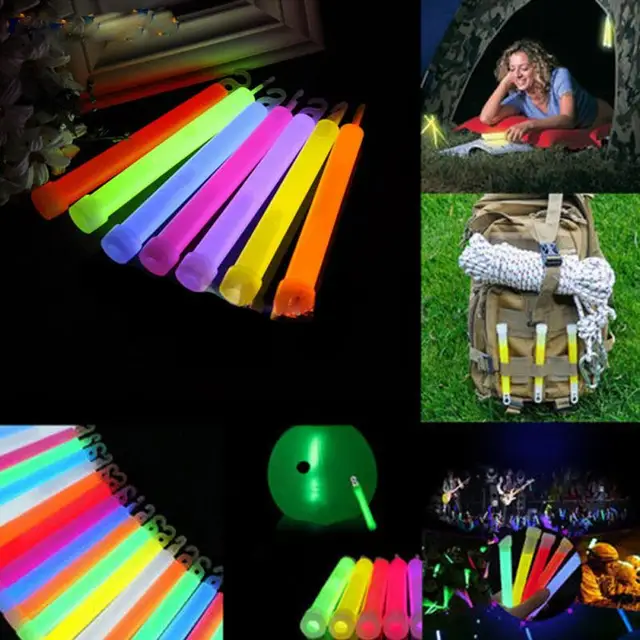 5 pcs Rave Christmas Halloween Glow Sticks With Hook Party Festivity Light Lanyard Assorted Decor