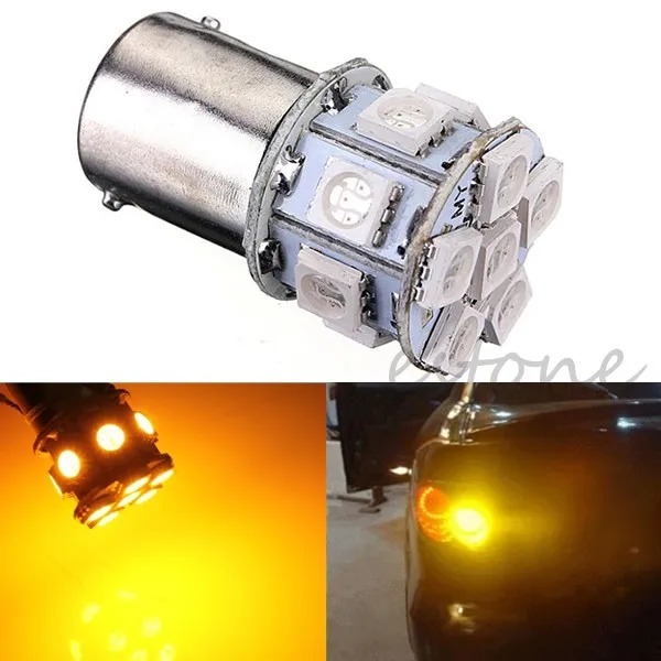 

12V Amber 1156 BA15S P21W 13-LED 5050 SMD Car Turn Tail Signal Light Lamp Bulb