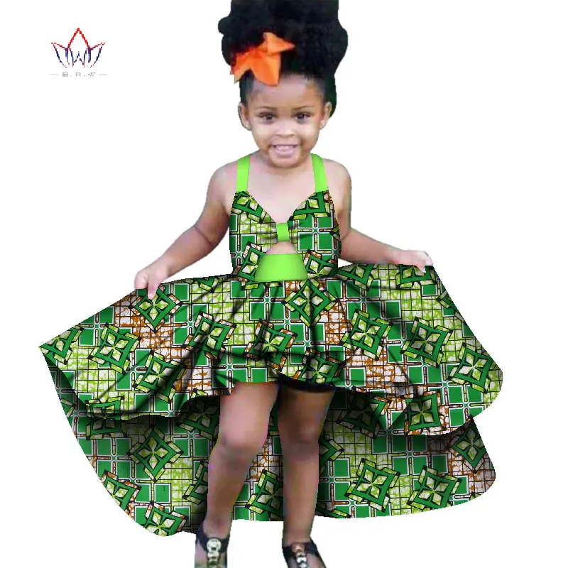 Новая модная одежда для детей в африканском стиле; милые платья для девочек в африканском стиле с оборками; традиционная одежда в африканском стиле; WYT277 - Цвет: 8