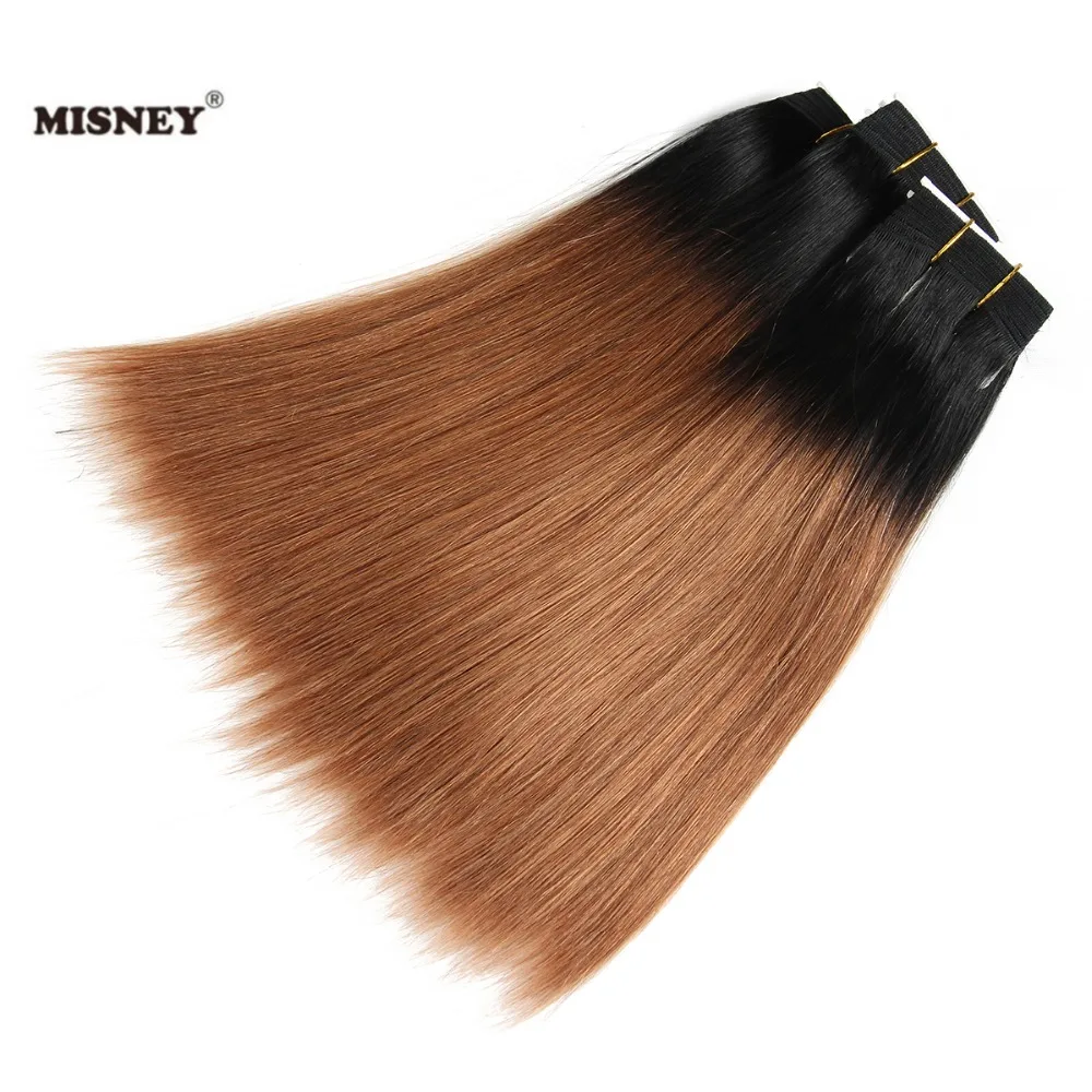 Brazilian Yaky Hair Yaki Straight Hair Extension Ombre Two Tone 1B/30