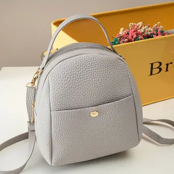 

2019 New Hot Style Fashion Women Lady Solid Zipper Mini Backpack Girls Portable PU Leather Travel School Bag