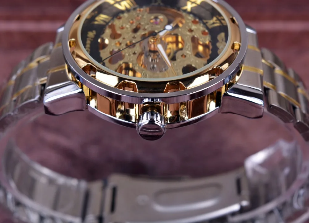 Transparent gold deals watch