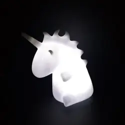 Дропшиппинг мини Единорог ночник светодио дный настроение ночника белый/красочный мультфильм игрушка развития интеллекта освещения