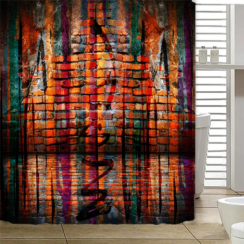 Деревянные водонепроницаемые занавески для ванной комнаты, креативные полиэфирные занавески для ванной, занавески для ванной, Прямая поставка AP19 - Цвет: 7