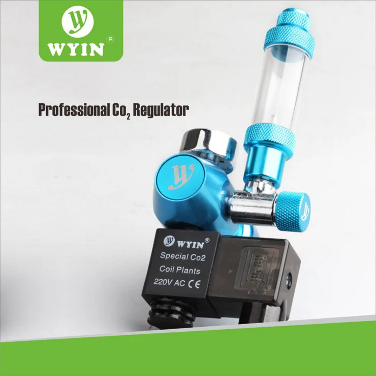 

W01-03 Aquarium CO2 Regulator JIS m22-14 W21.8 CGA320 interface check valve bubble counter magnetic solenoid valve 110v 220v