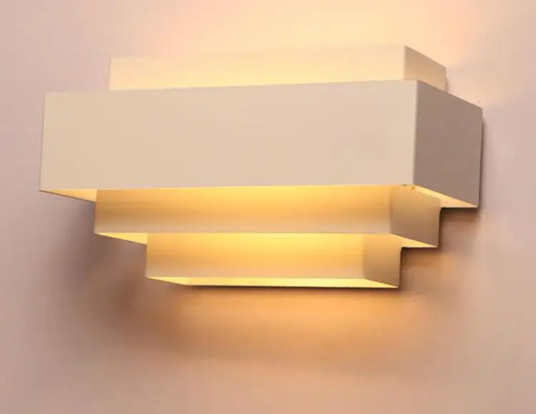 

Modern White Square layers wall lamp Fixture Lighting white Iron wall lights