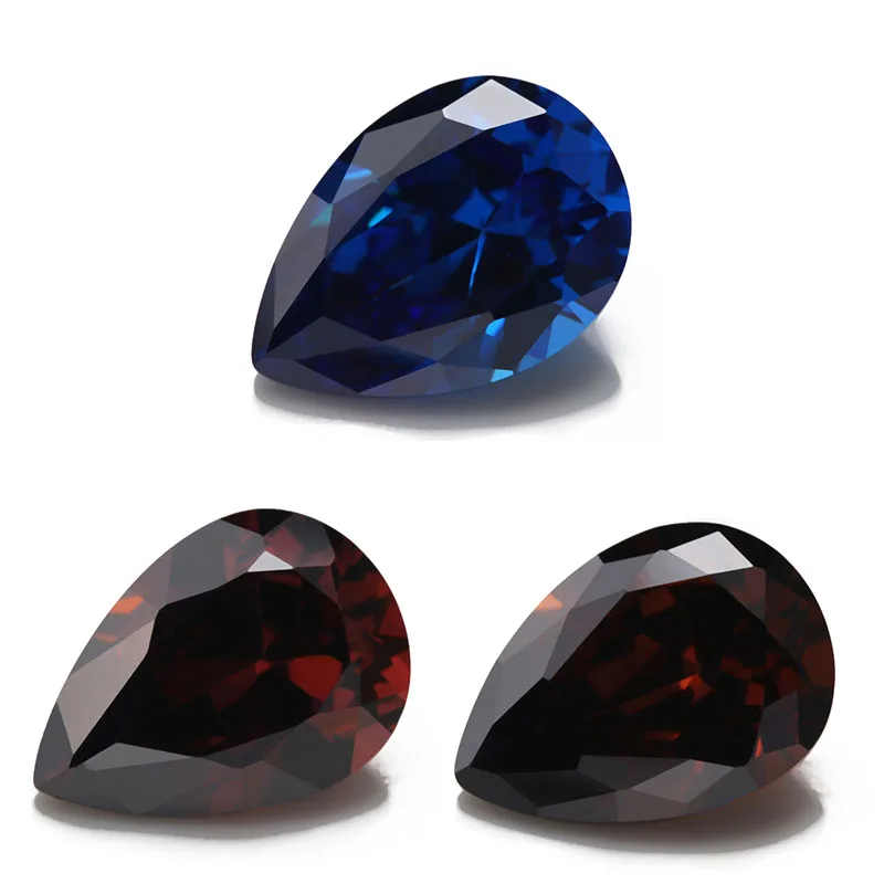 

Size 2x3~10x12mm Pear Shape NewBlue,Coffee and Rhodolite Color 5A Cubic Zirconia Stone Synthetic Gems CZ stone For Jewelry