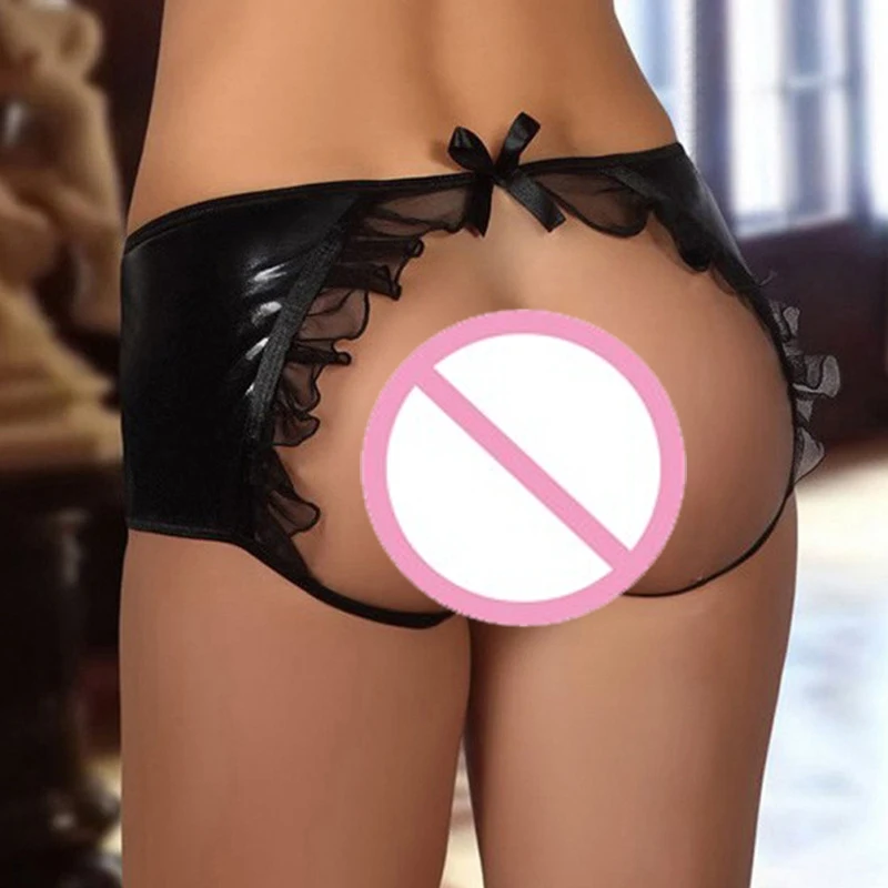 Hot sexy mujeres nuevo briefs underwear abrir butt calzoncillos escritos lindos del bowknot negro lace panty bragas el tamaño xxxl|open panties women|underpants sexylace panties sexy - AliExpress
