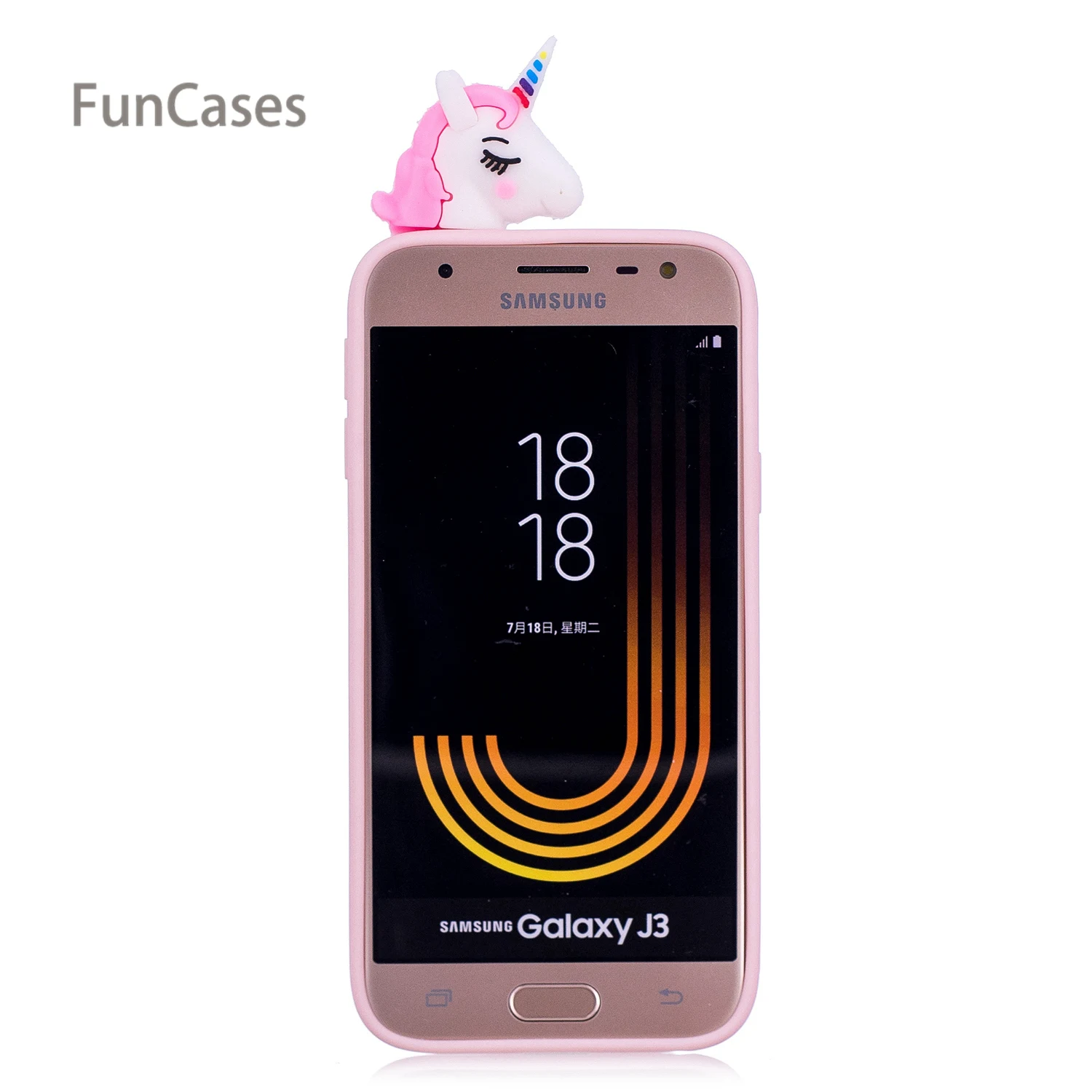 3D Единорог чехол для телефона с рисунками Celular samsung J330 Европейская версия Мягкий