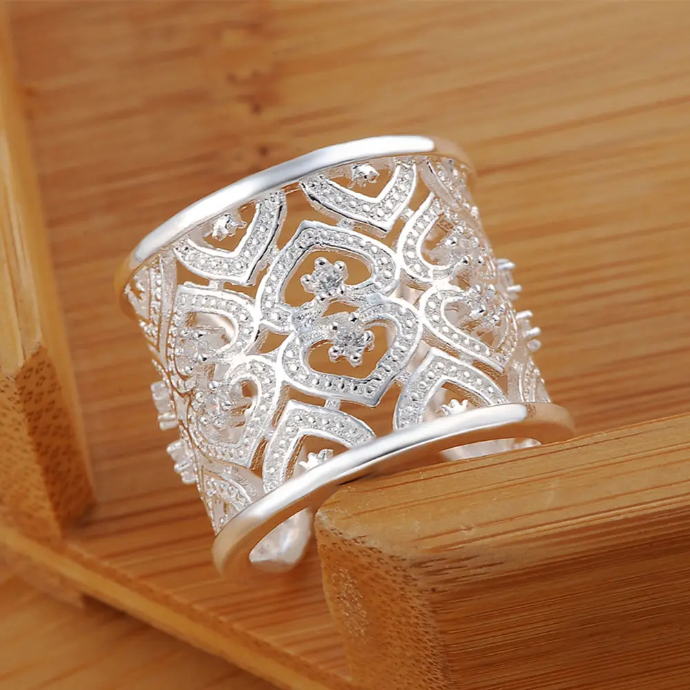 Kinsle R106 Рождественский подарок прекрасный кристалл серебряного цвета кольцо Высокое качество модные классические ювелирные изделия для женщин