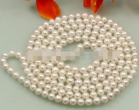 

Free shipping >>@ 1606 7-8mm white Pink black Natural Pearl Necklace 50