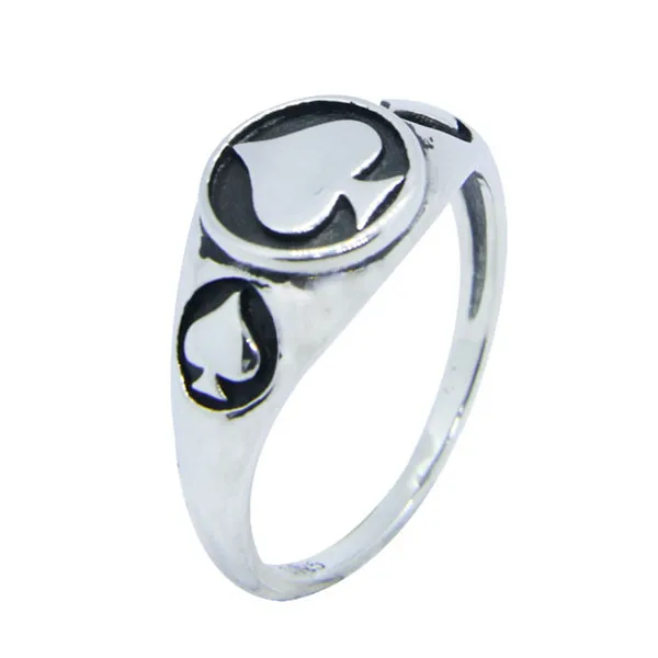 925 Sterling Silver Ace Spades Ring Bad Ass 925 Ladies Women Jewelry