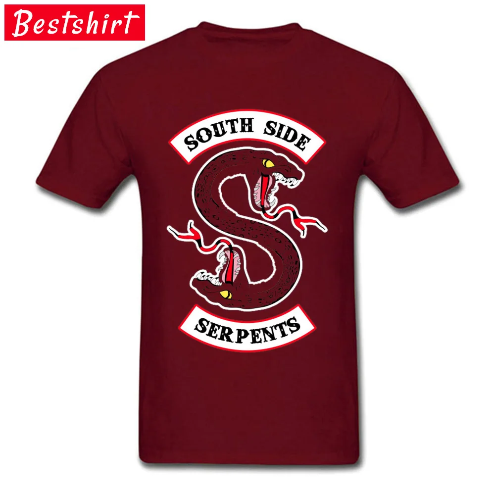 Casual Design Fashionable Short Sleeve April FOOL DAY T Shirt Classic Crew Neck 100% Cotton Sweatshirts Men T Shirt Riverdale   South Side Serpents maroon