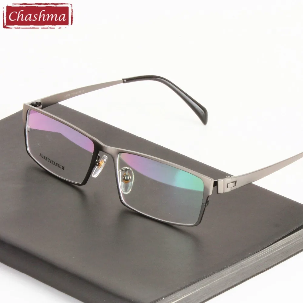 Брендовые очки Chashma мягкие мужские из чистого титана широкая оправа оптические