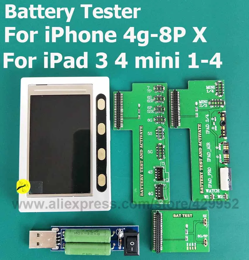 Тестер батарей для iPhone 4 4S 5 5S 5c 6 6p 6s 6sp 7 7p 8 8p ipad устройство очистки аккумулятора