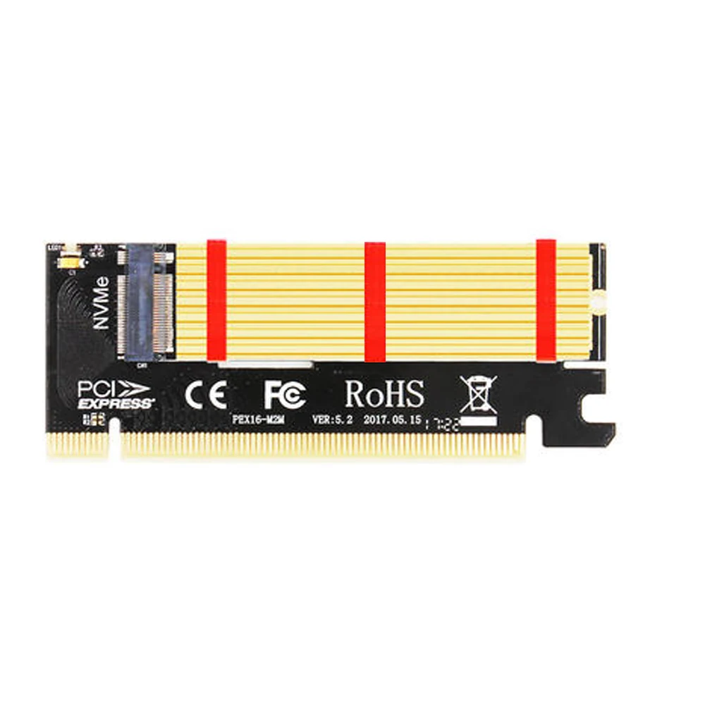 

M.2 NVMe SSD NGFF TO PCIE 3.0 X16/X4 Adapter M Key Interface Card NGFF to PCI-E16 Riser Card with Heatsink Radiator