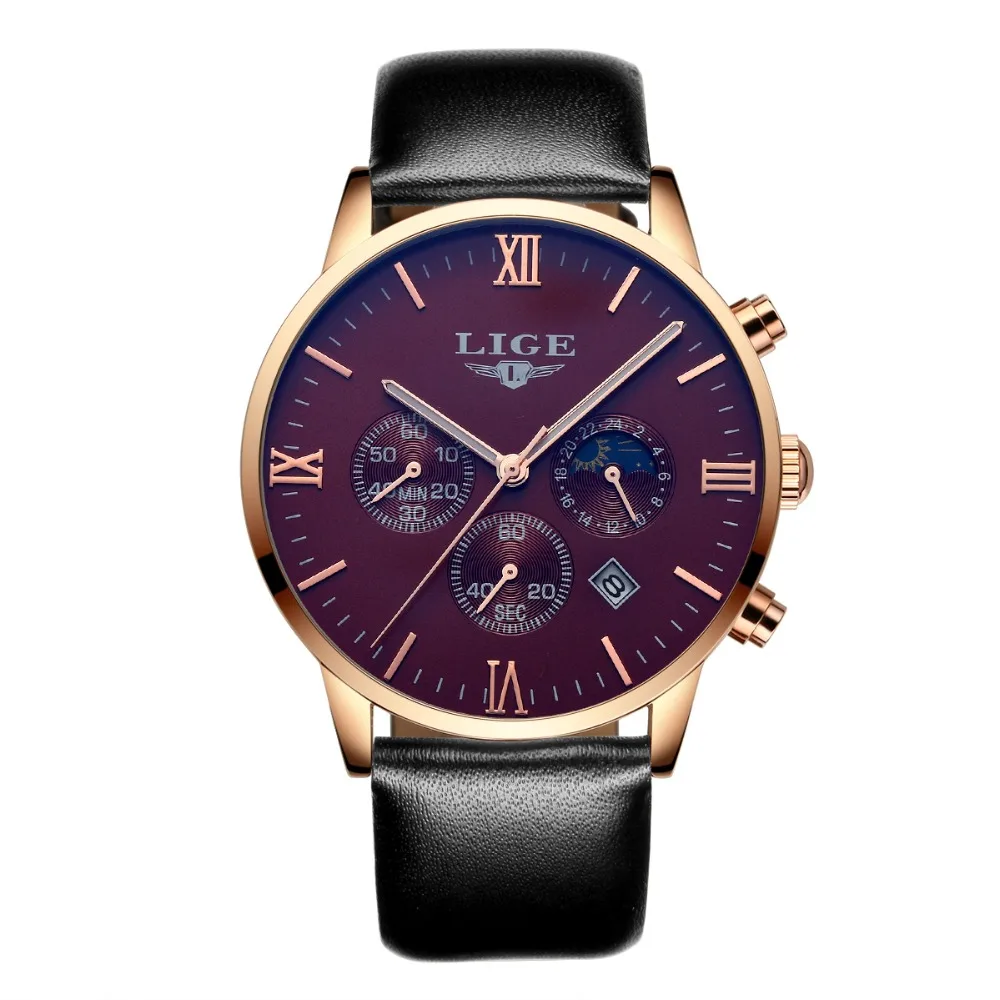 Fashion Men Watches LIGE Top Brand Luxury Mens Military Sports Chrongraph Clock Wristwatch Man Quartz Watch Relogio Masculino