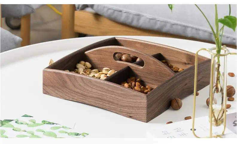 Solid wood dried fruit box European modern snack tray with candy tray living room family creative tray  fruit tray