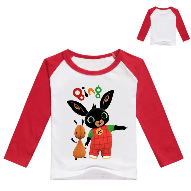 Z& Y/2-16 футболка с длинным рукавом для мальчиков с рисунком кролика из мультфильма GB Bing Bung, Детская рубашка Топы с длинными рукавами для мальчиков, детские футболки на весну и осень