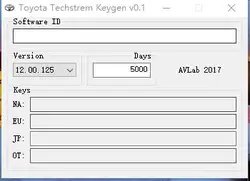 Techstream полный Keygen все версии 7.00.020 + 12.00.125 V для Toyota