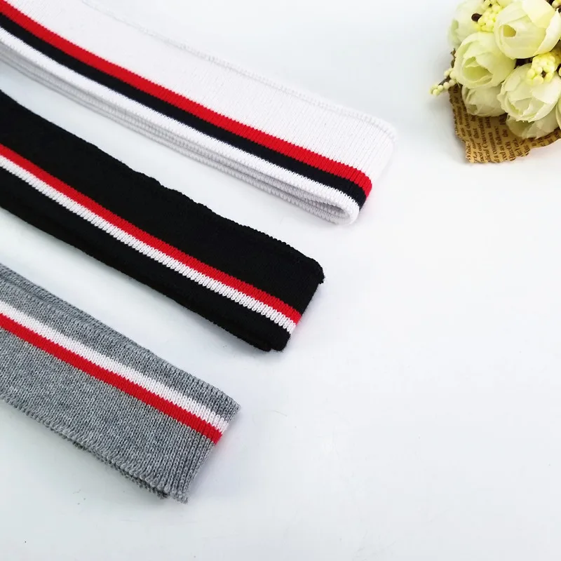 

3 colors stretchy Cotton rib DIY adult flat knitting fabric for sewing collar cuffs garment accessories rib
