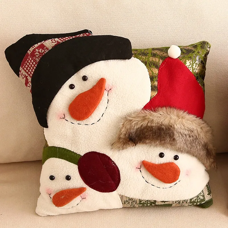 

Christmas Snowman Pillow Cushion Room Decor Throw Pillow Christmas Decorations for Home Car Sofa Decorative New Year Couple Gift