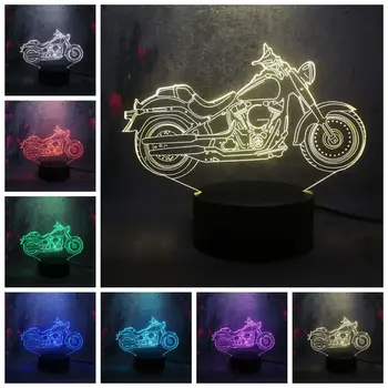 

Lampara de Lava 3D LED Night light Cool motorcycle Man Desk Table RGB 7 Color Change Boy Kid Toys USB BaseTouch Creative Decor