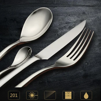 

Stainless Steel Portable Cutlery Set Spoon Fork Chopstick Camping Coutellerie De Luxe Tableware Sets Talher Flatware 50N0001