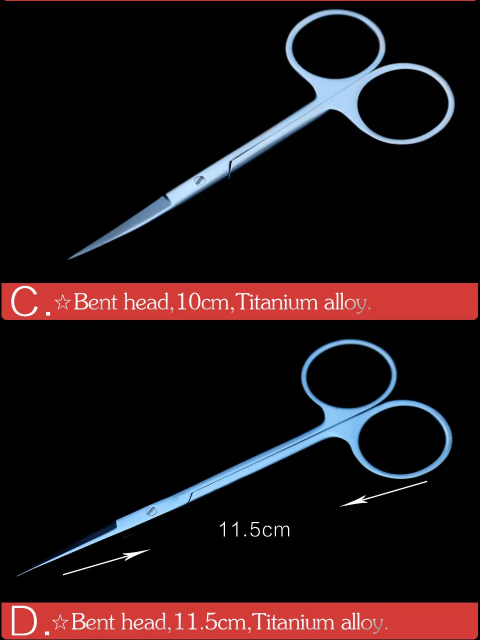 Глазные ножницы из титанового сплава для косметической и пластической хирургии инструменты и инструменты 11,5 см 10 см хирургические ножницы