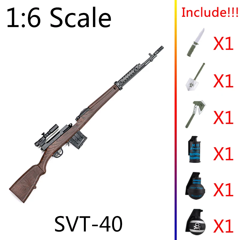 

2017 New 1:6 1/6 12" Action Figures Weapon Gun SVT-40 Sinper Rifle Gun Model Deluxe VER Free shipping